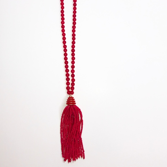 Jewelry - Rah Rah Red Rebel Tassel Necklace